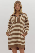 Load image into Gallery viewer, Brown stripe dress
