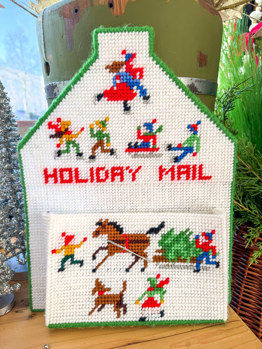 Vintage Holiday Mail Needlepoint