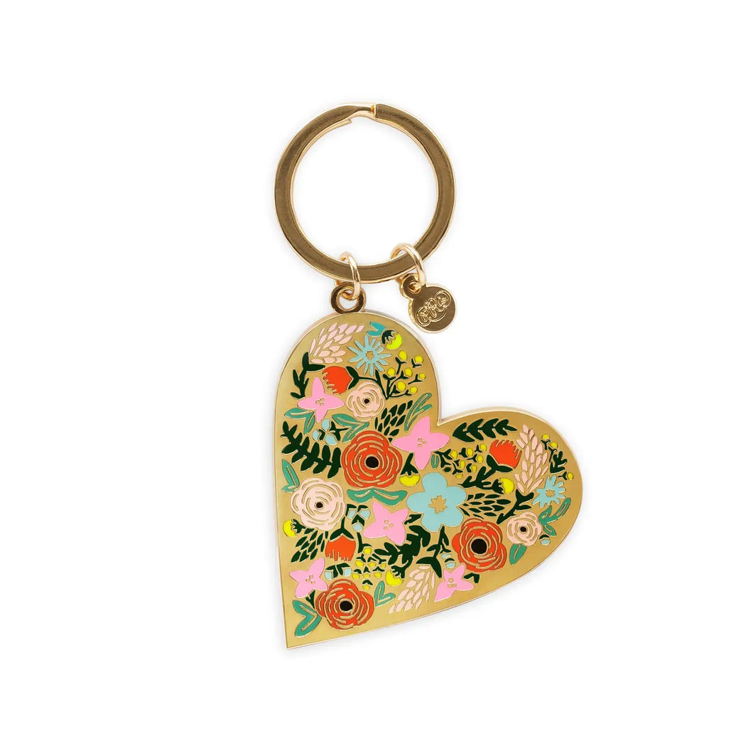 Rifle Paper Co Enamel Heart Keychain