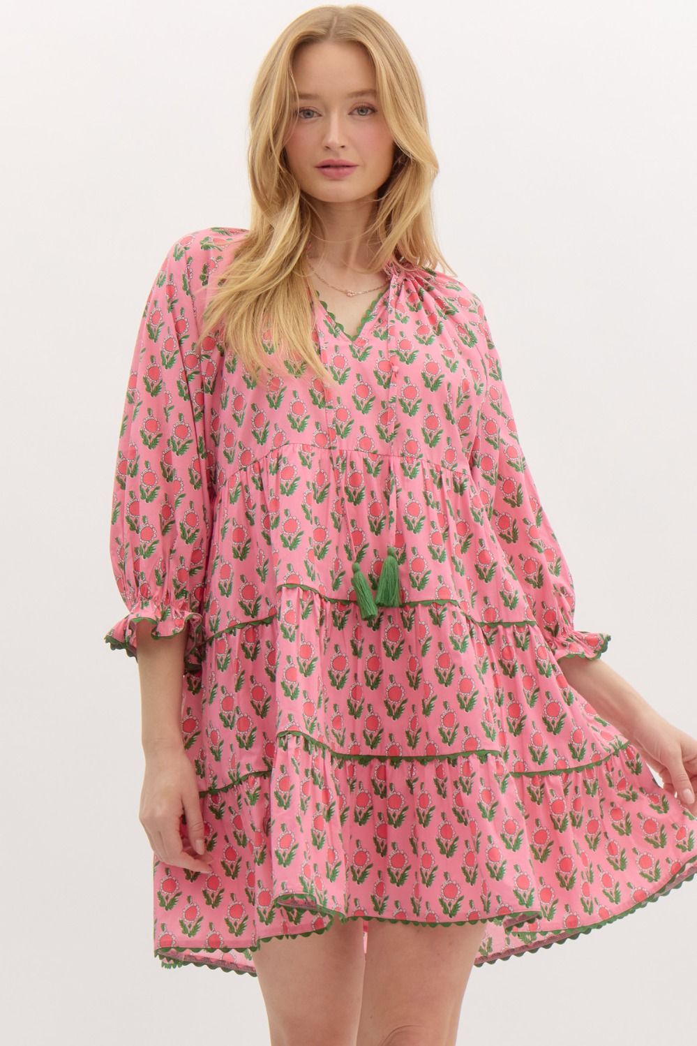 Pink Pattern Block Dress