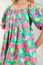 Load image into Gallery viewer, THML Rose Print Puff Sleeve Dress
