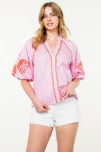 Load image into Gallery viewer, THML Embroidered Pink Top
