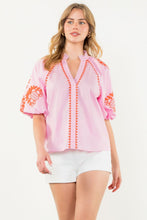 Load image into Gallery viewer, THML Embroidered Pink Top
