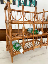 Load image into Gallery viewer, Vintage wicker wine rack
