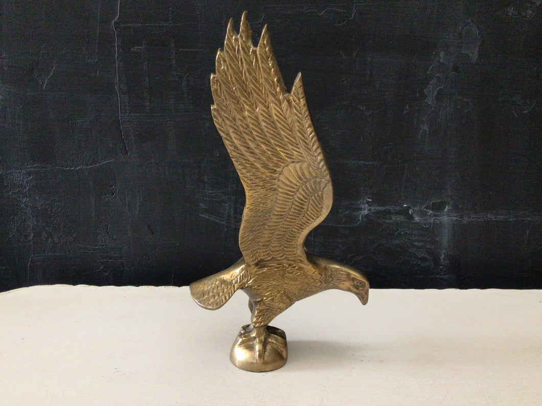 Vintage brass eagle flag topper #1
