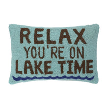 Load image into Gallery viewer, Relax you’re on lake time pillow
