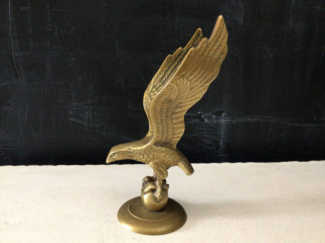 Vintage brass eagle flag topper #3