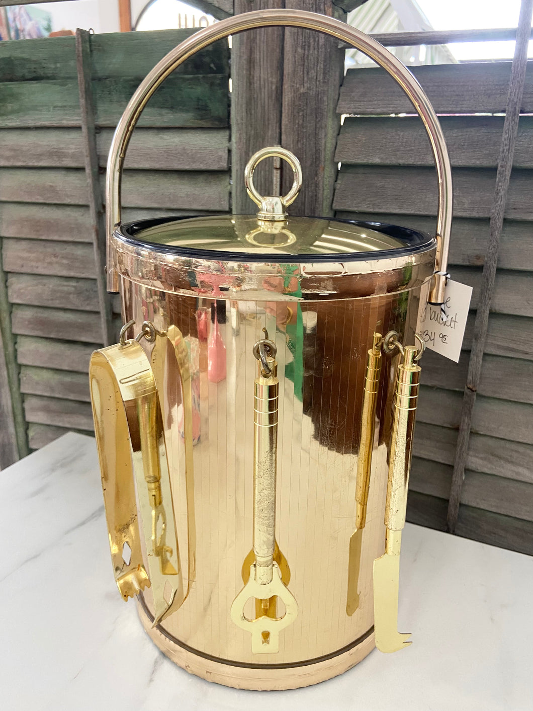 Vintage gold ice bucket