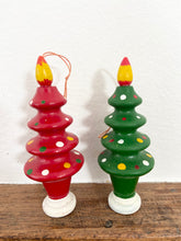 Load image into Gallery viewer, Vintage wooden nutcracker and trees
