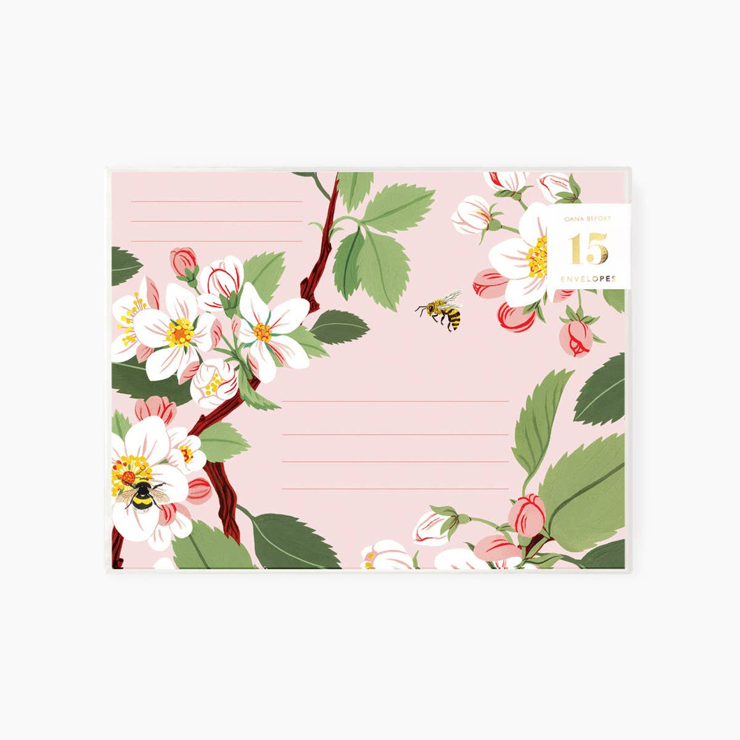Botanica- Apple Blossom Set of 15 envelopes