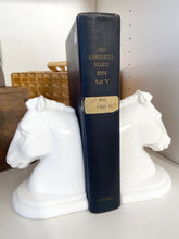 Load image into Gallery viewer, Pair of vintage white horse head bookends
