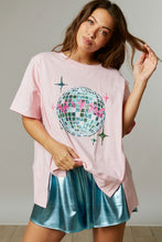Load image into Gallery viewer, Let&#39;s Go Girls Sequin Disco Patch Tee
