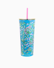 Load image into Gallery viewer, Lilly Pulitzer tumbler with straw
