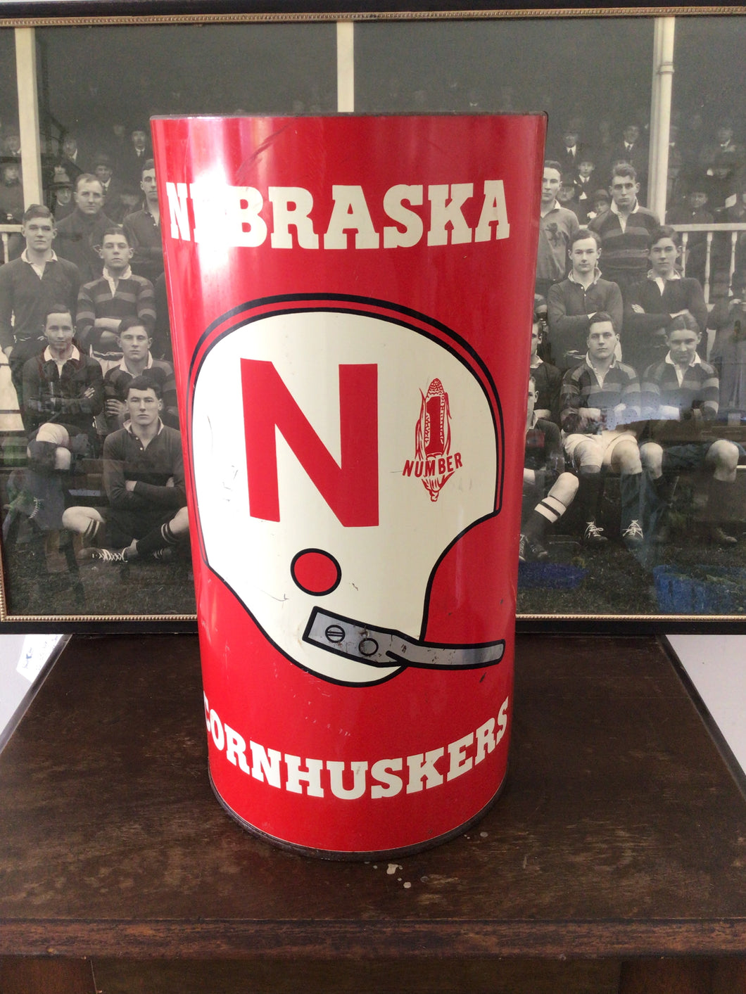Vintage Nebraska Cornhuskers garbage can (pick up only)