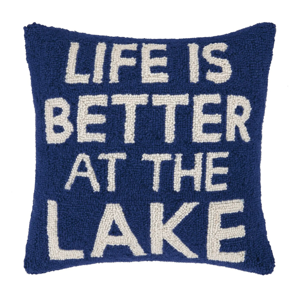 Life’s better at the lake pillow