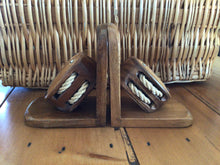 Load image into Gallery viewer, Pair of vintage nautical wood bookends

