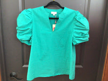 Load image into Gallery viewer, Puff Ruched Sleeve Top
