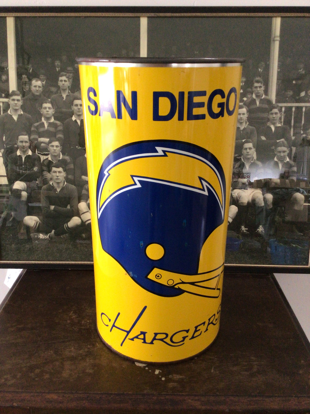 Vintage San Diego Chargers Garbage Can