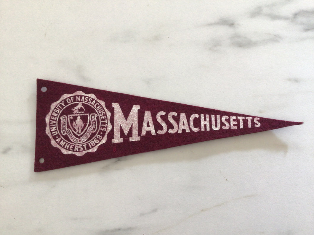 Vintage mini University of Massachusetts pennant