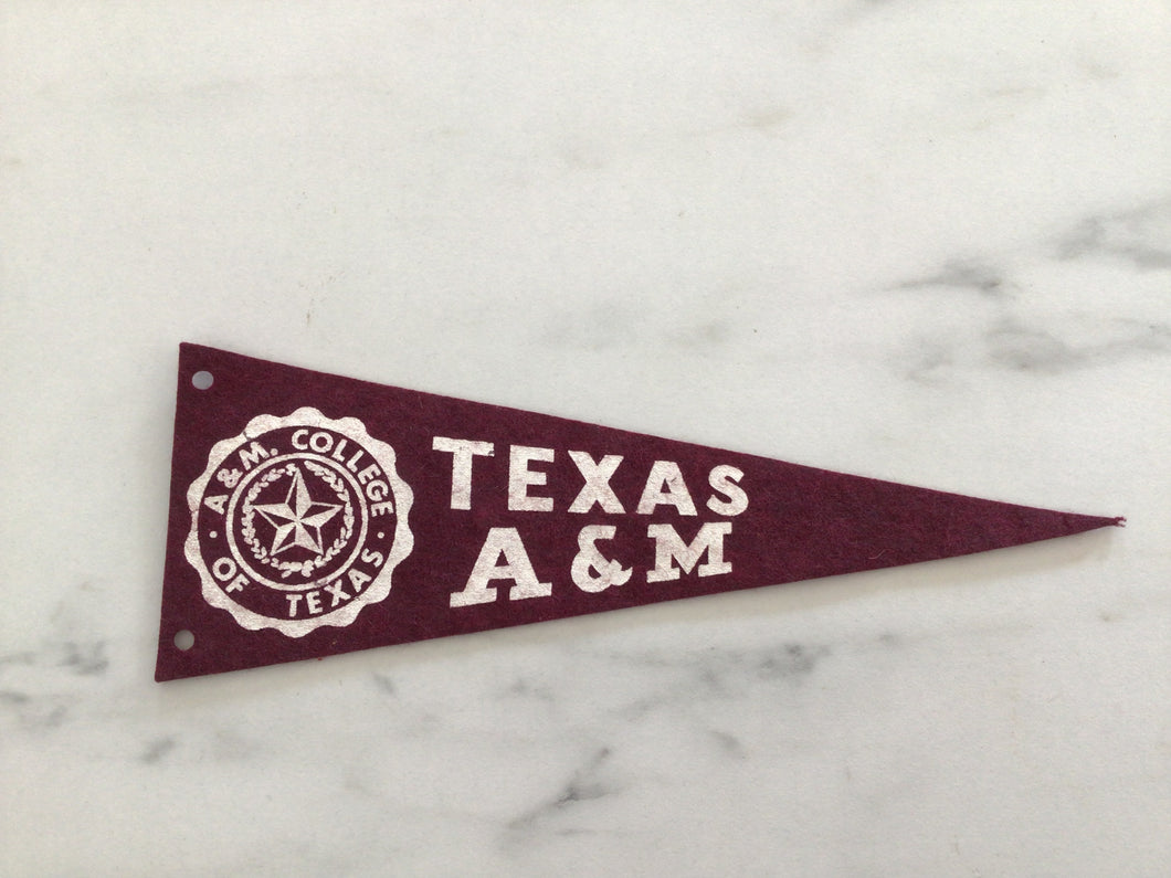 Vintage mini Texas A & M pennant