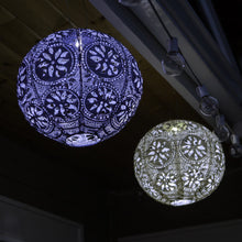Load image into Gallery viewer, ALLSOP Soji Stella - Boho Globe - 12&quot; Solar Lantern- Metallic Blue
