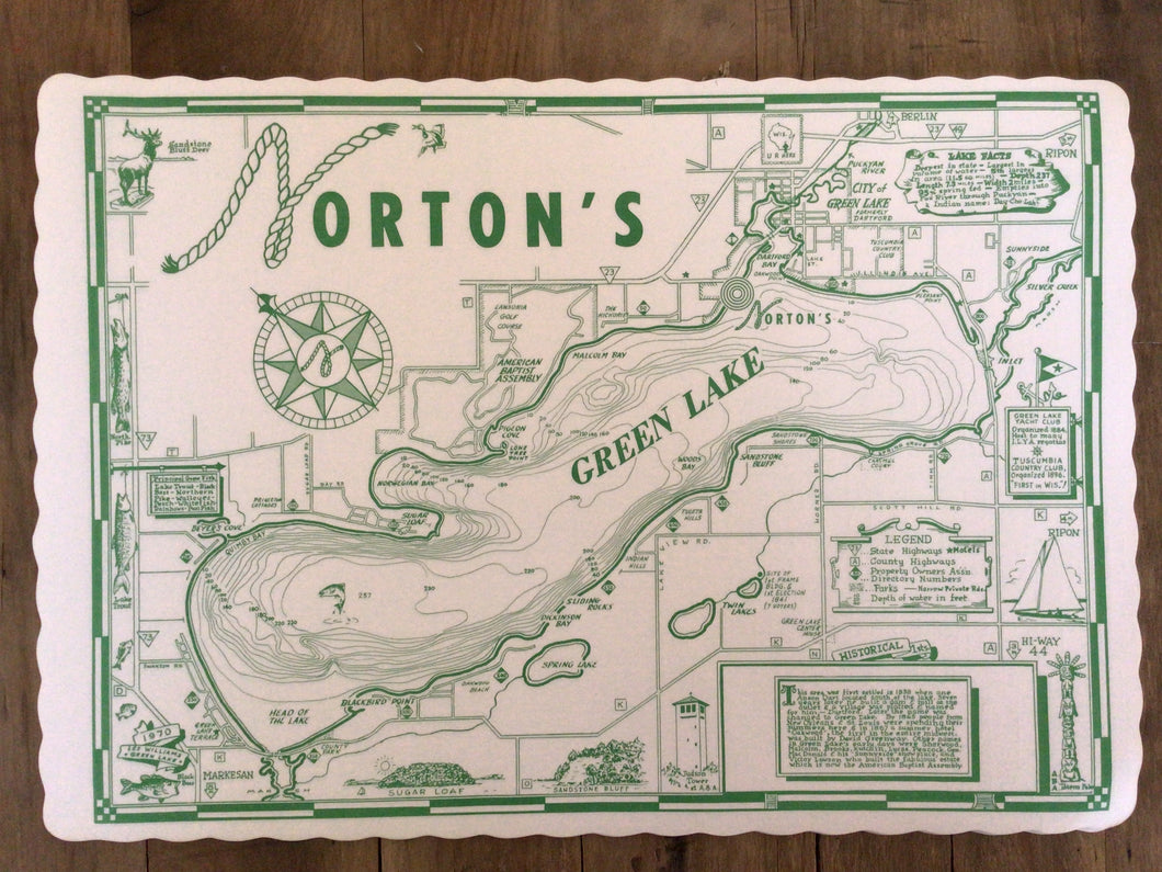 Vintage NOS Nortons on Green Lake placemat