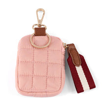 Load image into Gallery viewer, Quilted puffer clip on pouch key ring
