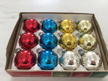 Load image into Gallery viewer, Box of vintage Shiny Brite ornaments- multi colored
